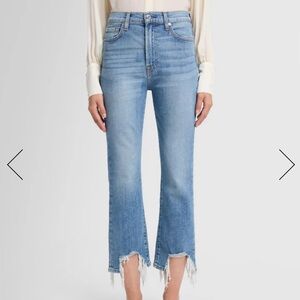 7 For All Mankind High Waist Slim Kick Jeans Medium Wash